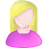 User Female White Pink Blonde Icon 48x48 png