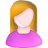 User Female White Pink Ginger Icon 48x48 png