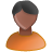 User Male Black Orange Icon
